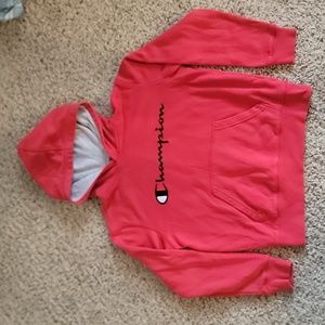 Champion youth M sweatshirt. Color red.